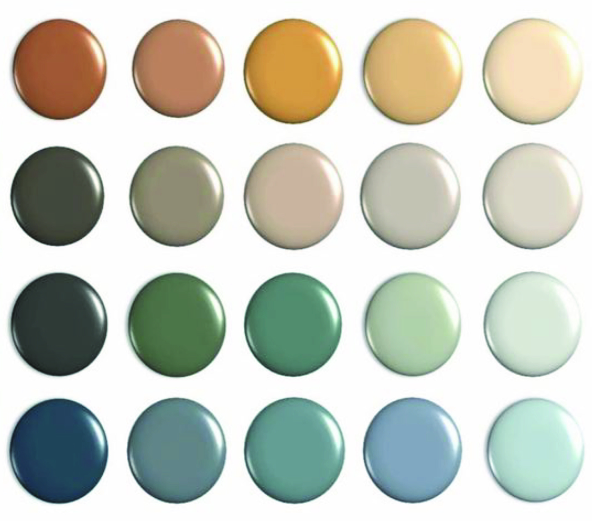 A bunch of different colored circles on a white background