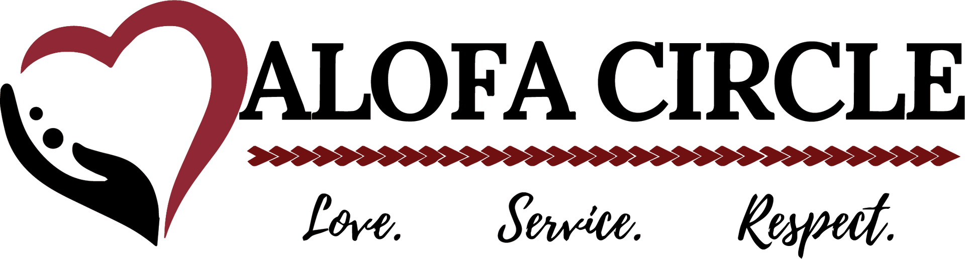 A logo for a circle that says love service respect