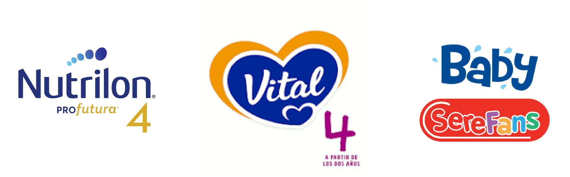 Logos de Nutrilon, Vital 4 y Baby Serefans