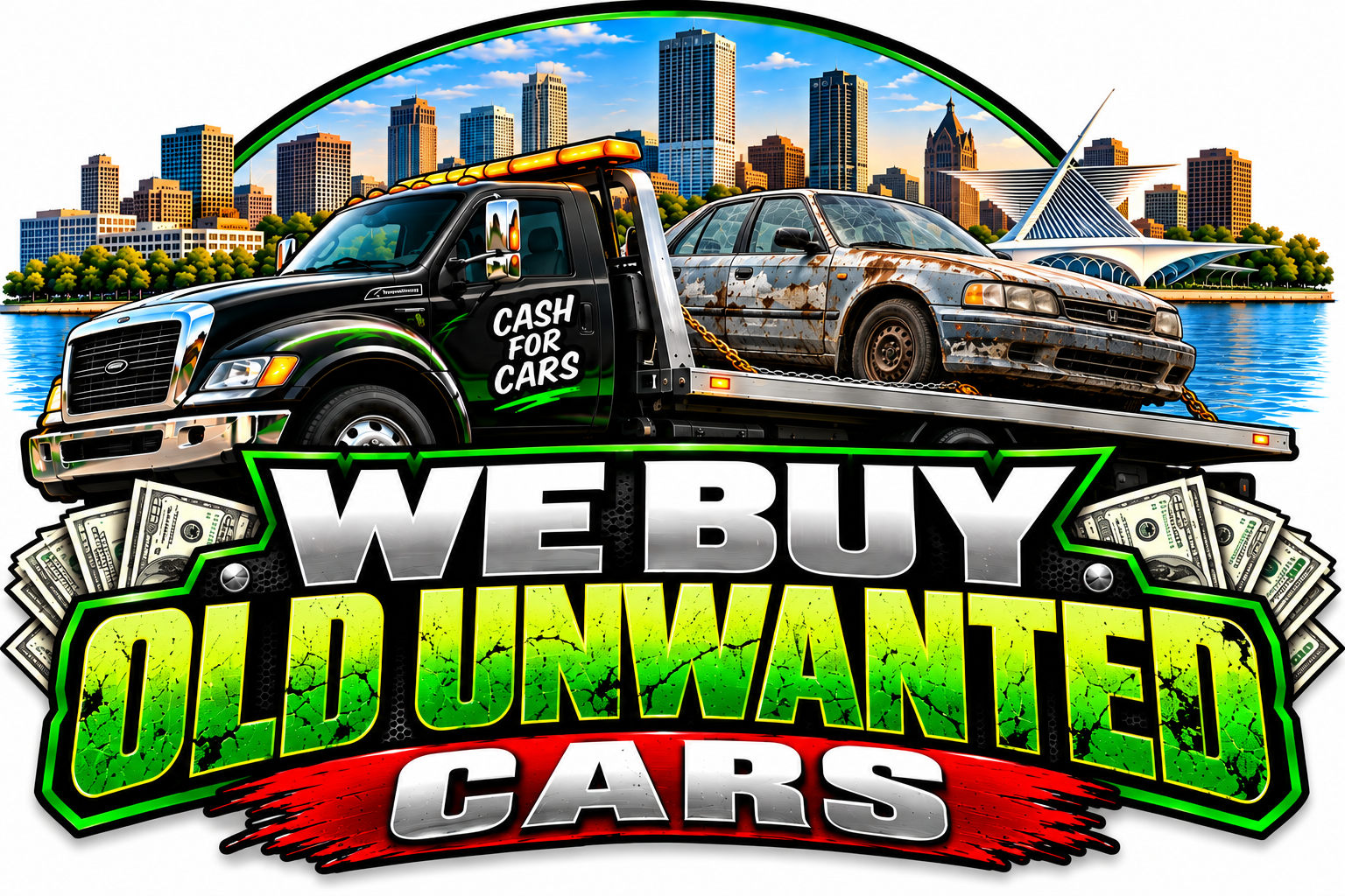 Free junk car removal in Milwaukee, WI with top dollar cash paid the same day