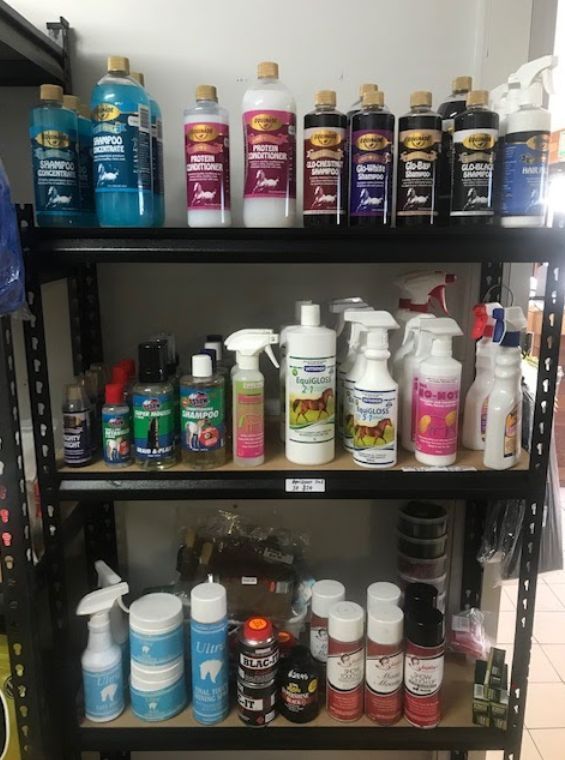 A Shelf Filled with A Variety of Cleaning Products — Yeppoon Stockfeed & Rural Supplies in Yeppoon, QLD