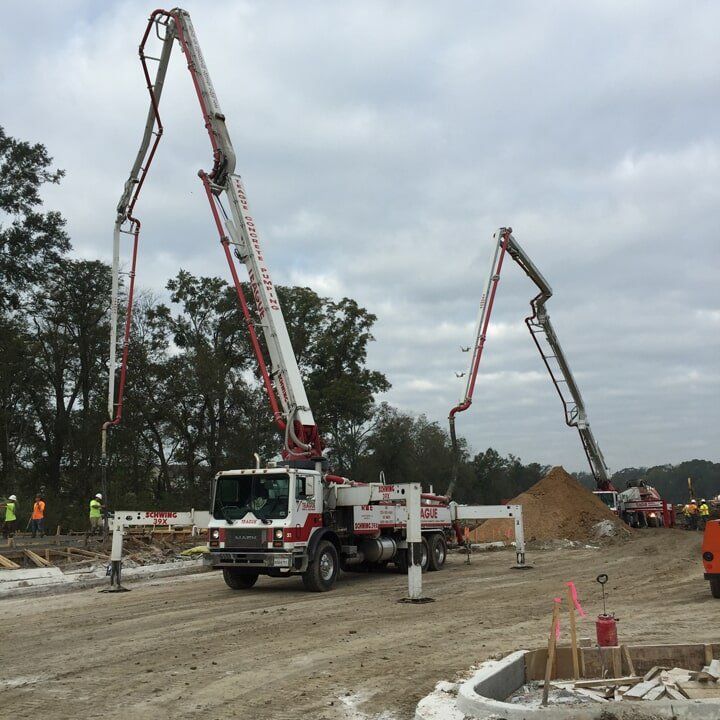 Crane Trucks During Construction — Baton Rouge, LA — Teague Rental Equipment LLC