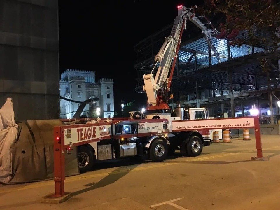 Crane Truck During Construction Work — Baton Rouge, LA — Teague Rental Equipment LLC