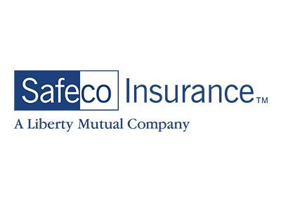 Safeco Insurance logo with blue and white text;
