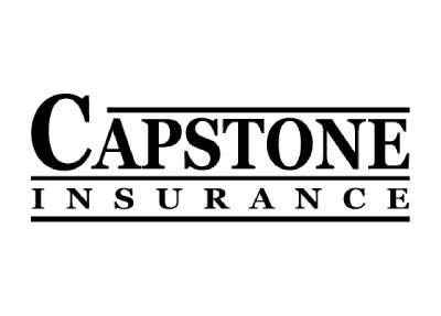 Capstone Insurance logo in black and white.