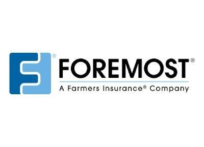 Logo for Foremost Insurance, a Farmers Insurance company, with a blue and white
