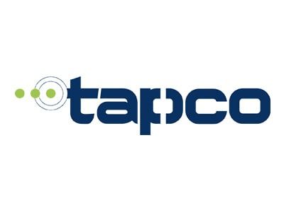Tapco logo in dark blue text with a green and white design element.