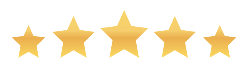 Five gold stars in a row, likely representing a five-star rating or review.