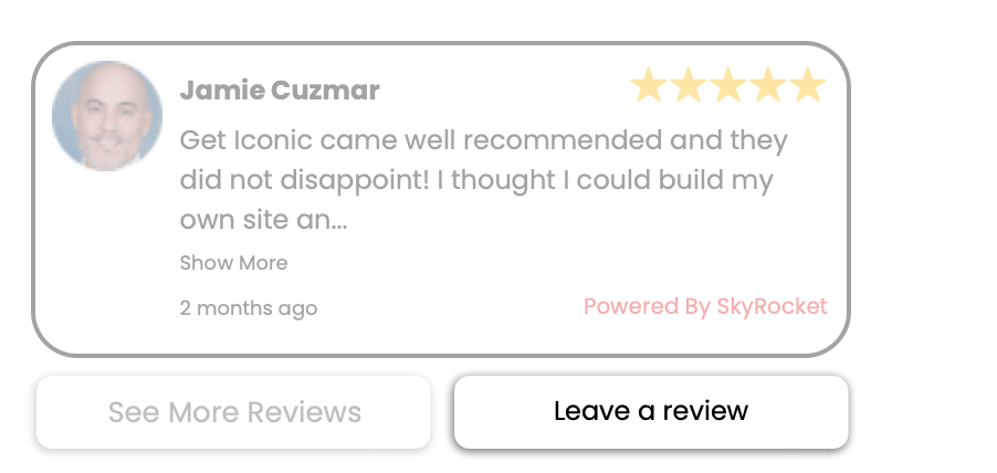 Google Reviews Website Widget, pop-up example