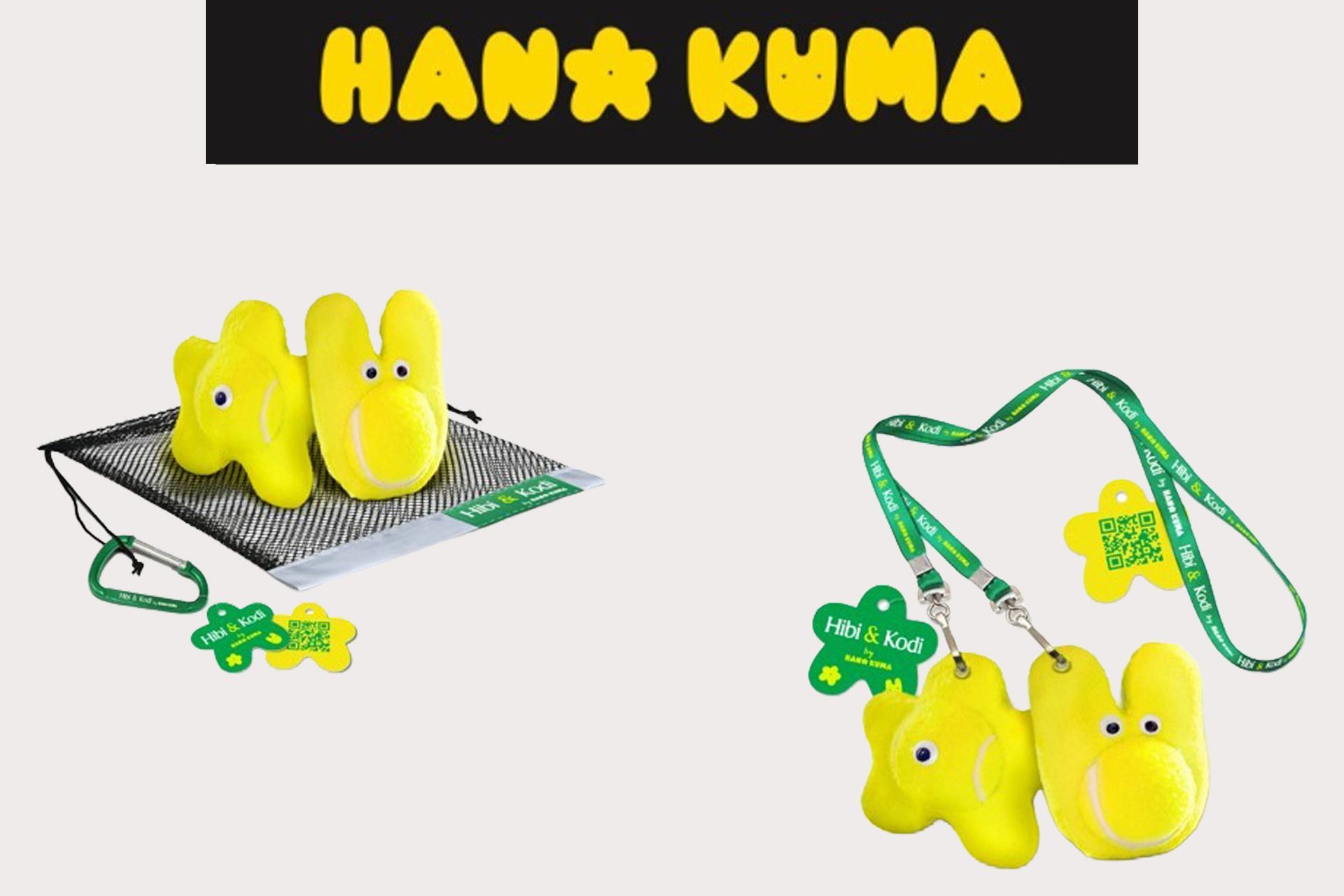 Two yellow Hana Kuma figures with matching accessories.