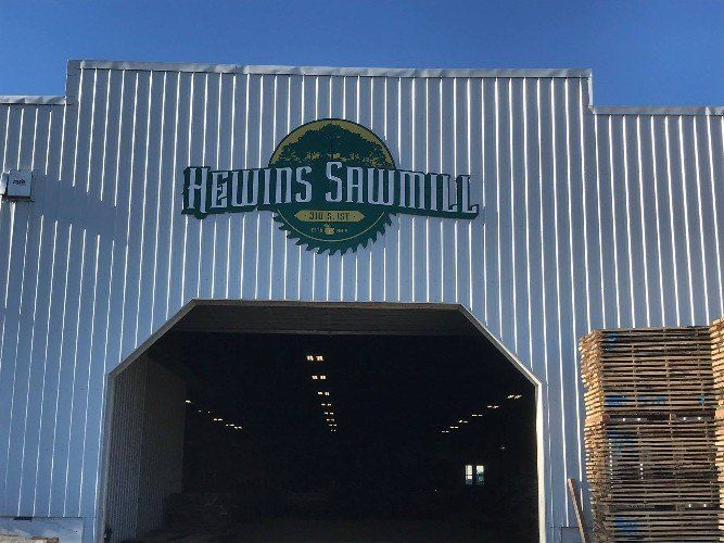 Hewins Sawmill Building Sign