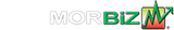 MORBiz logo with green text, a graph icon, and a red box.