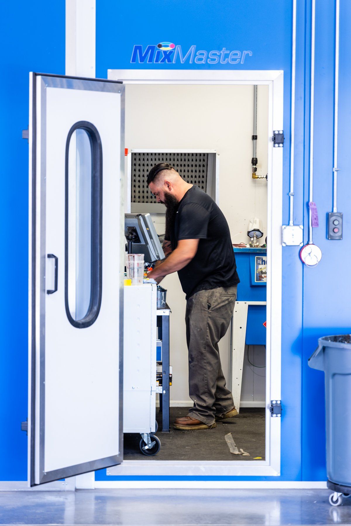 Man working inside a 