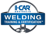 I-CAR Australia Welding Training and Certification logo with a welder graphic.