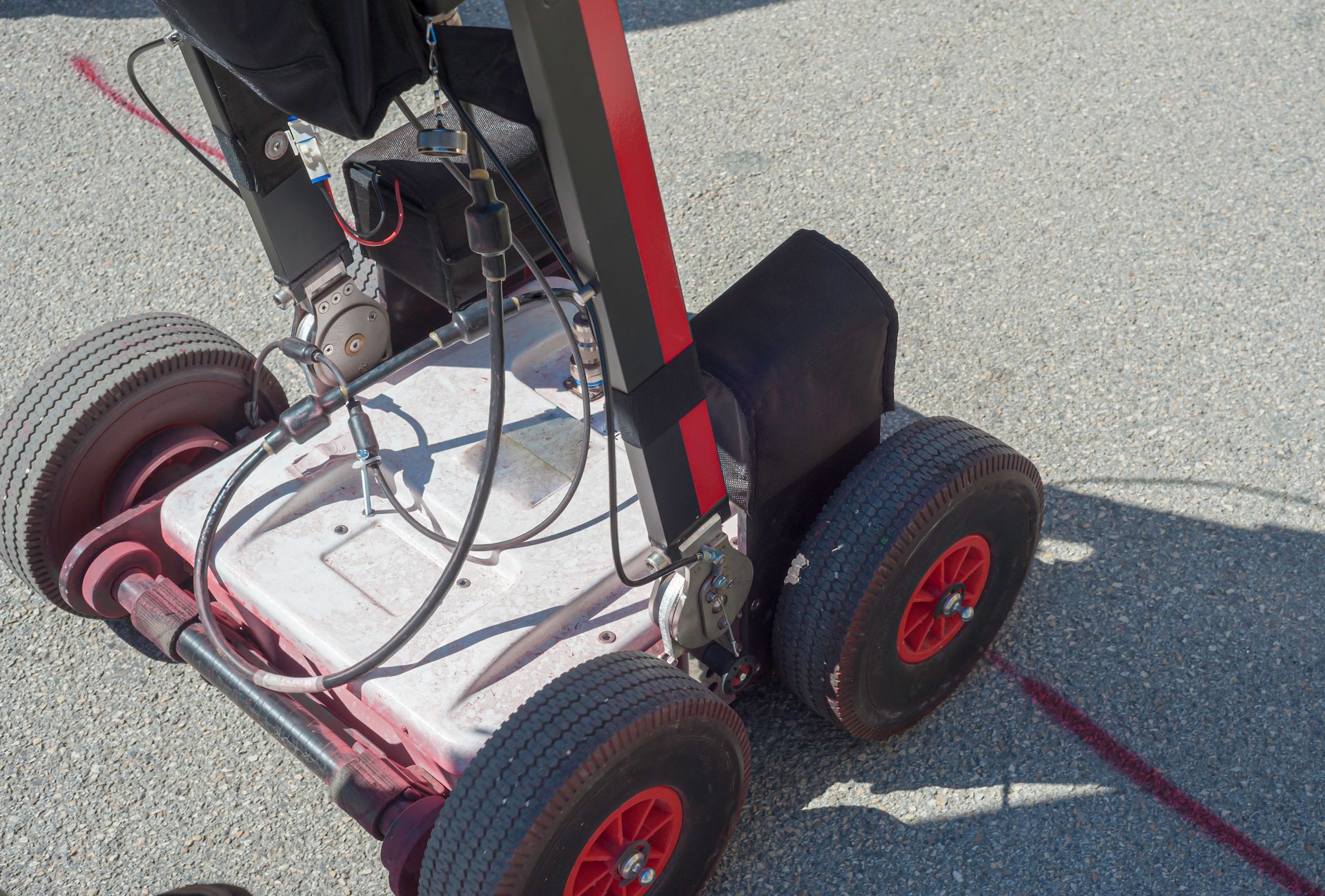 Red-wheeled, Wheeled Device on Pavement — Found It Down Under in Glenwood, QLD