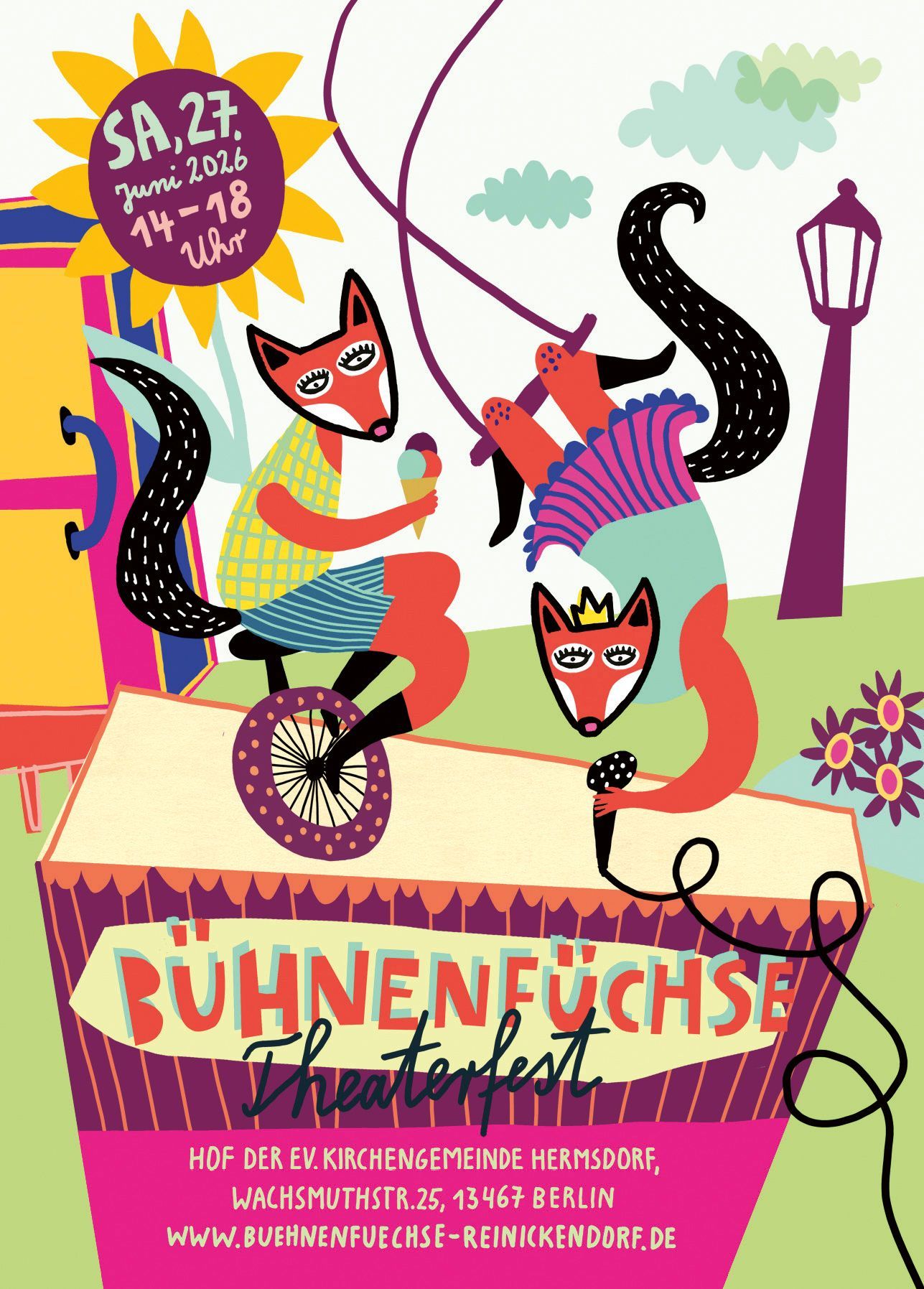 Ein Plakat für das Bühnenfüchse Theaterfest 2026