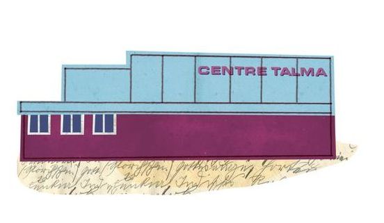 Eine Zeichnung eines Gebäudes mit den Worten „Centre Talma“ darauf