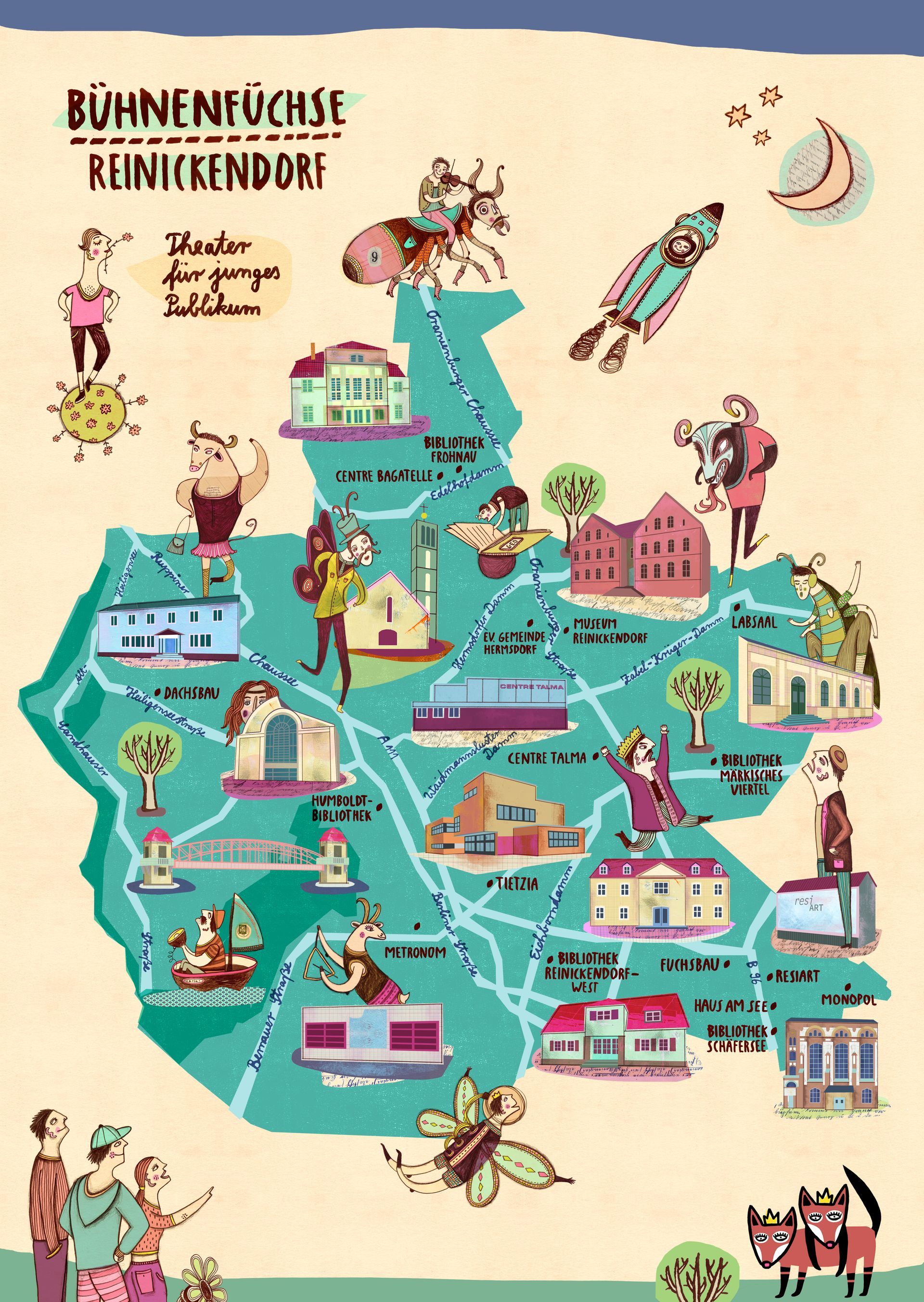 Eine Karte einer Stadt namens Kunickfdorf