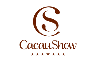 Um logotipo para uma empresa chamada cacau show