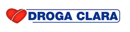 Um logotipo da druga clara com um coração no meio