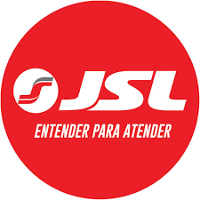 Um círculo vermelho com a palavra jsl nele