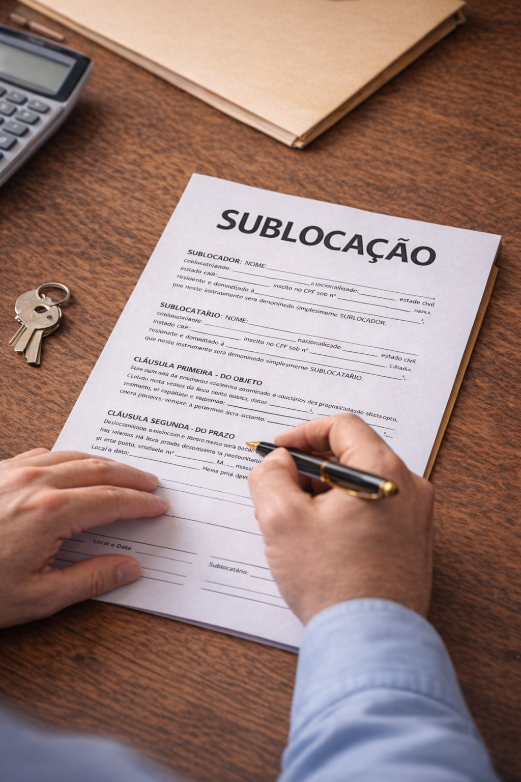 Assinatura contrato locação
