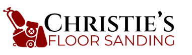 Christie’s Floor Sanding logo with red floor sander icon and black-and-red text