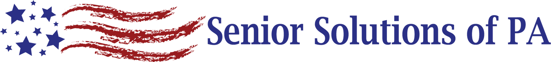 A logo for senior solutions of pa with an american flag