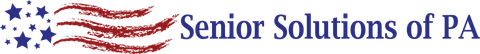 A logo for senior solutions of pa with an american flag