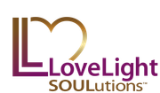 a logo for lovelight soulutions with a heart in the middle .