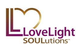 a logo for lovelight soulutions with a heart in the middle .