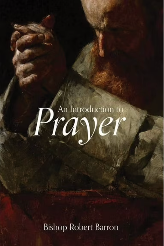 Book cover: Man in prayer, title