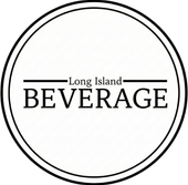 Circular logo for "Long Island BEVERAGE" in black on white background.