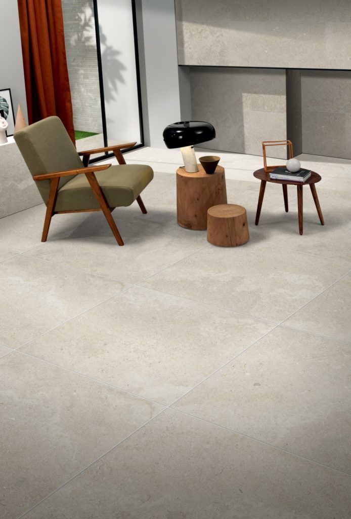 tile showroom with large gray tile flooring - Northern Tile Gallery