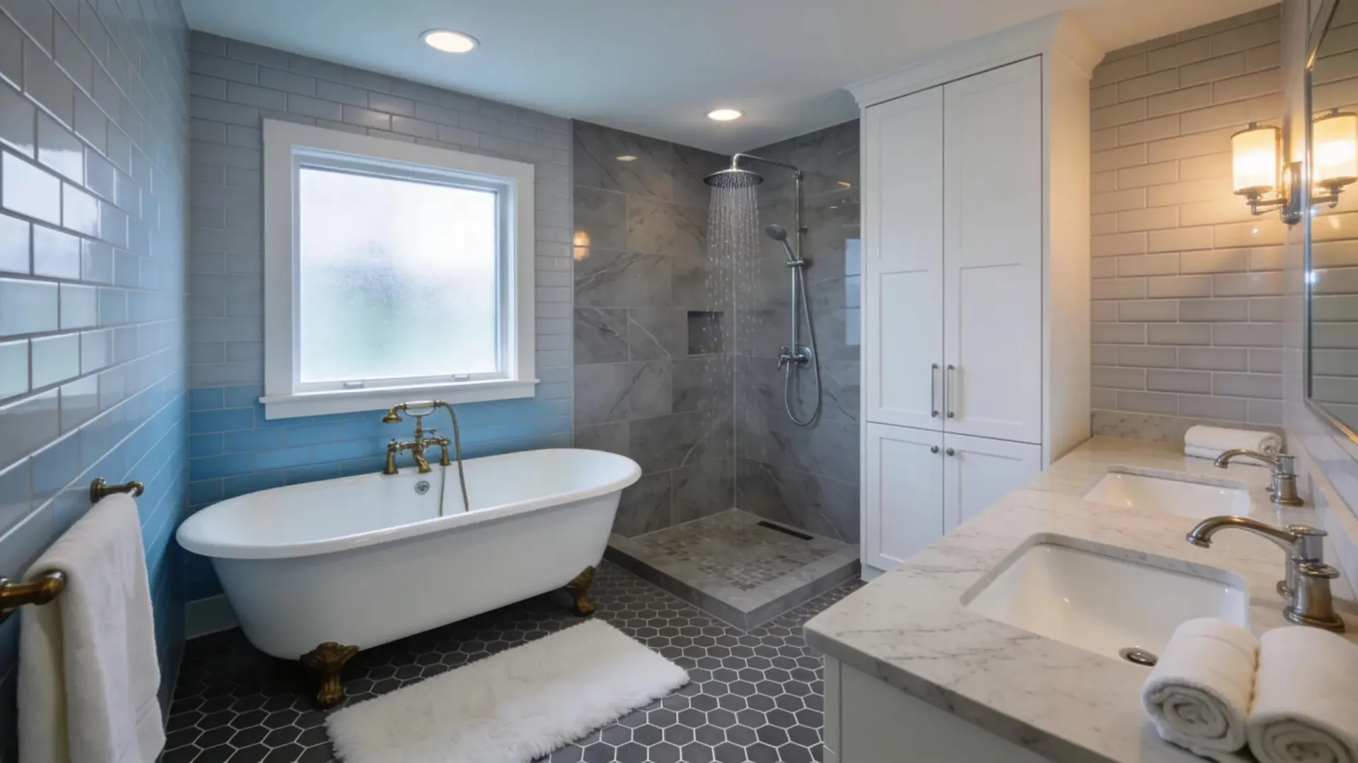 Professional bathroom remodeling showcasing modern fixtures and elegant design