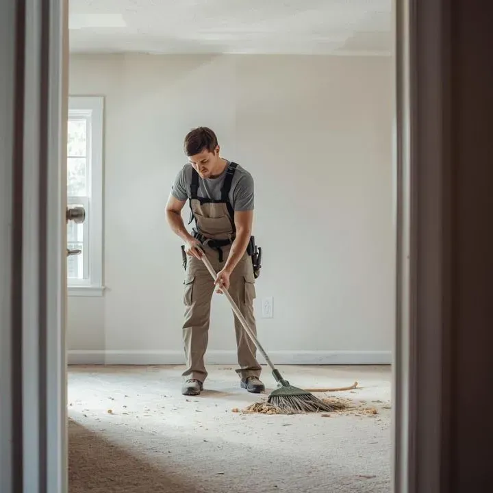 Handyman Mt. Juliet cleaning up work area after home repair project