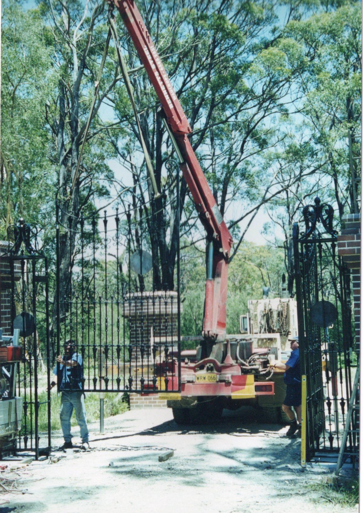 Silver Steel Fence with crane — Projects in Wauchope, NSW
