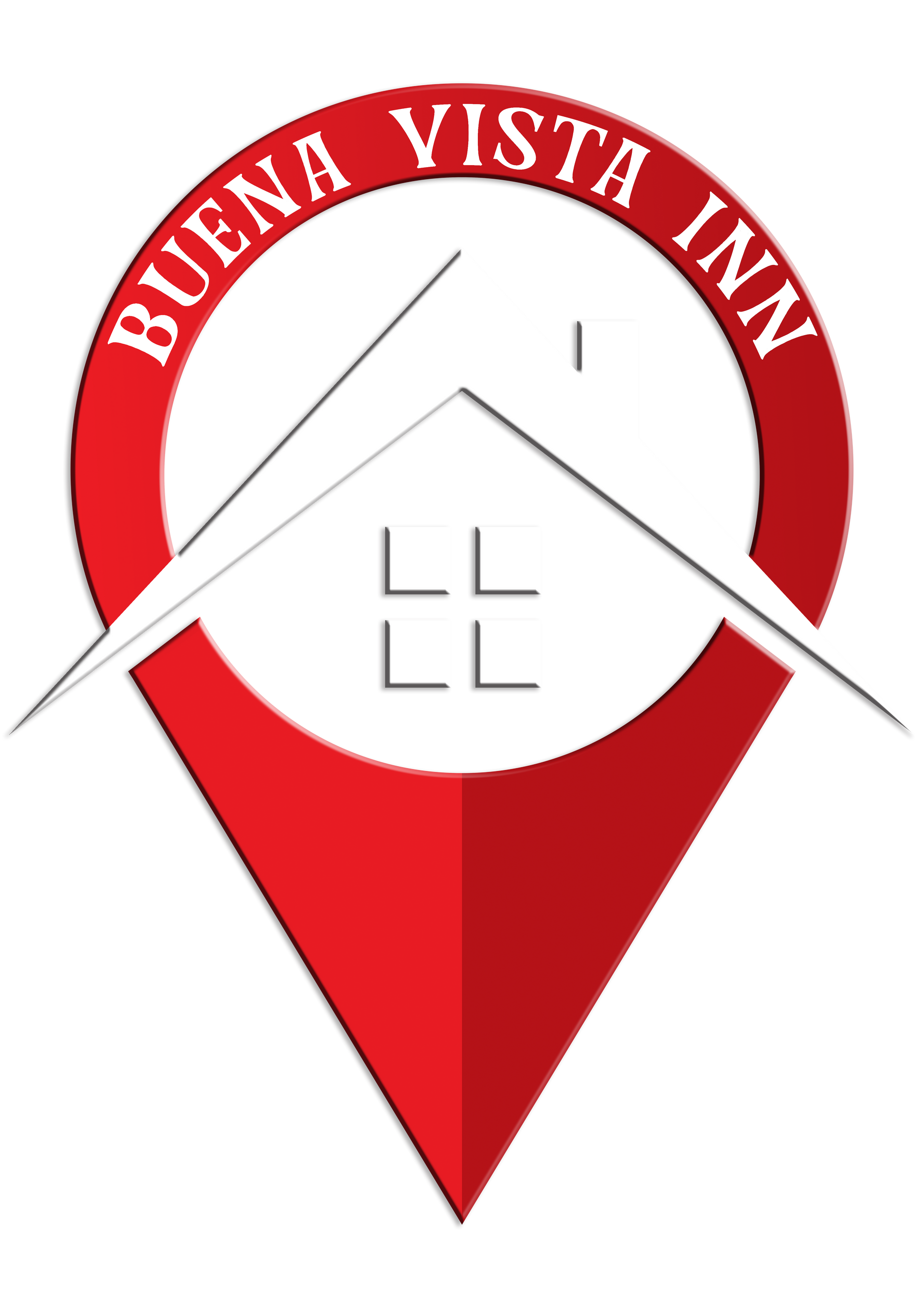 A red pin with the words buena vista inn written on it