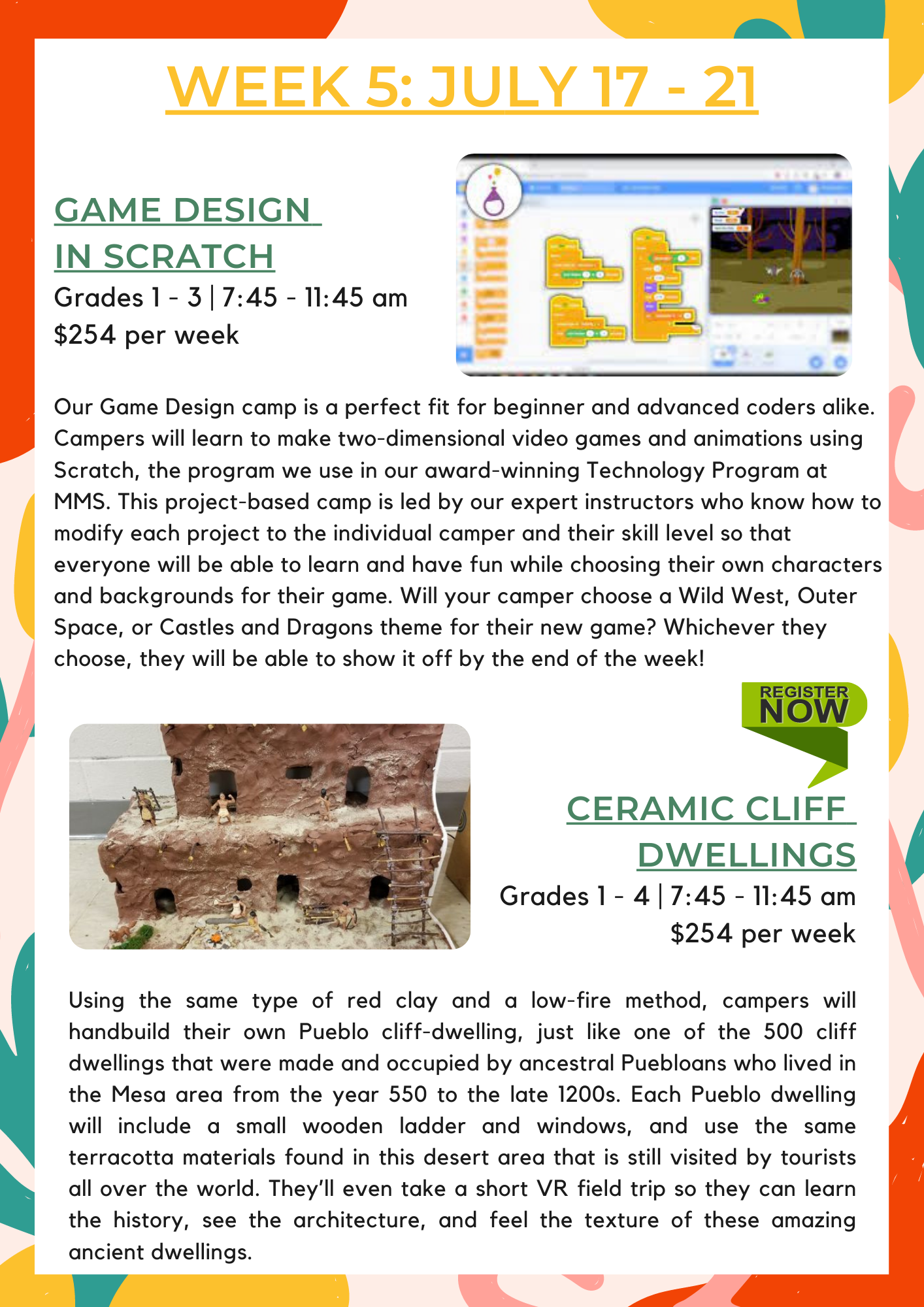 Summer camp brochure - Milwaukee school