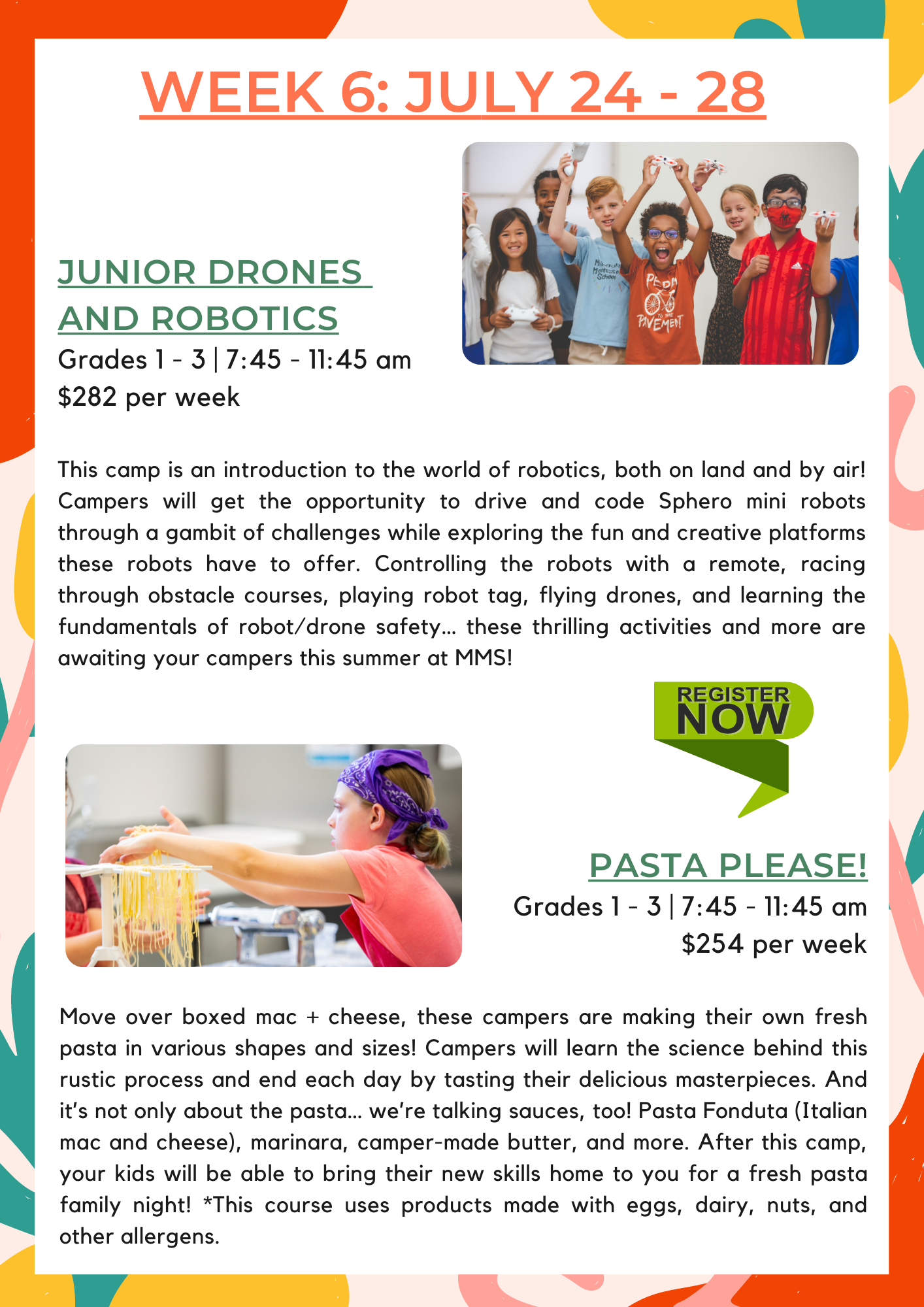 Summer camp brochure - Milwaukee school