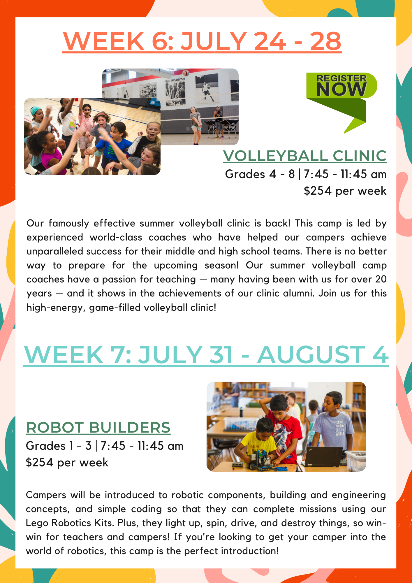 Summer camp brochure - Milwaukee school