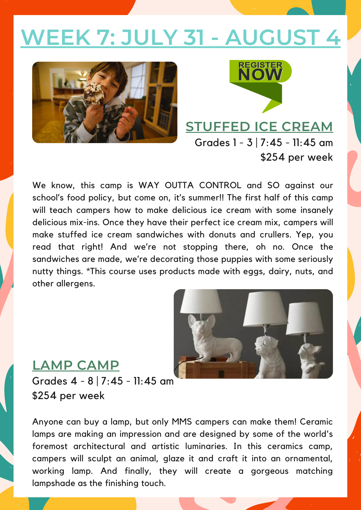 Summer camp brochure - Milwaukee school