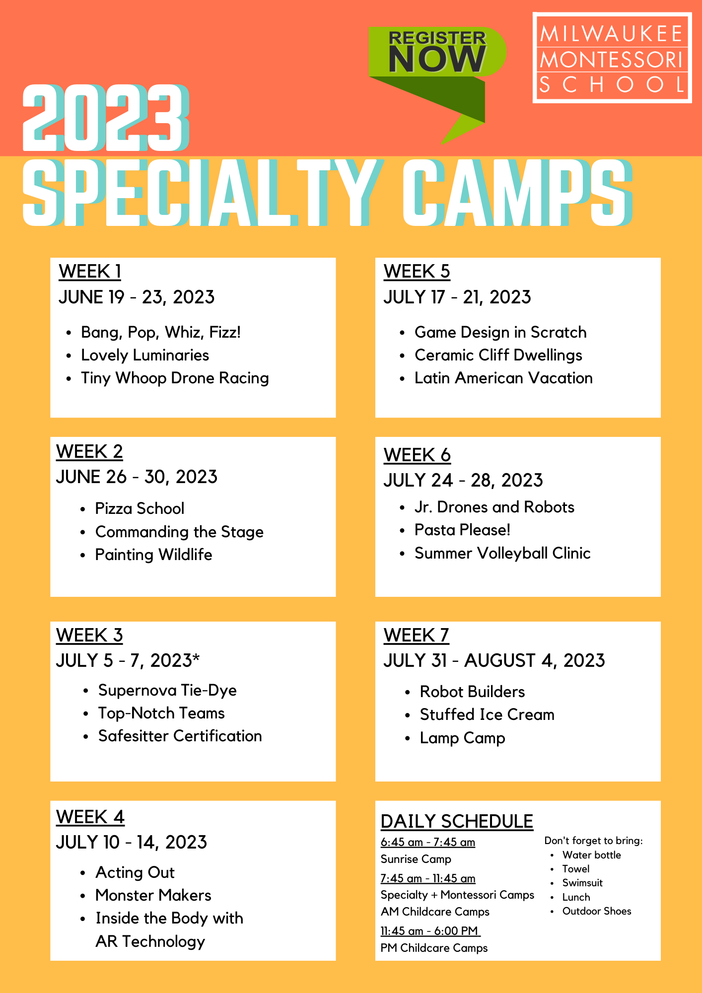 Summer camp brochure - Milwaukee school 4