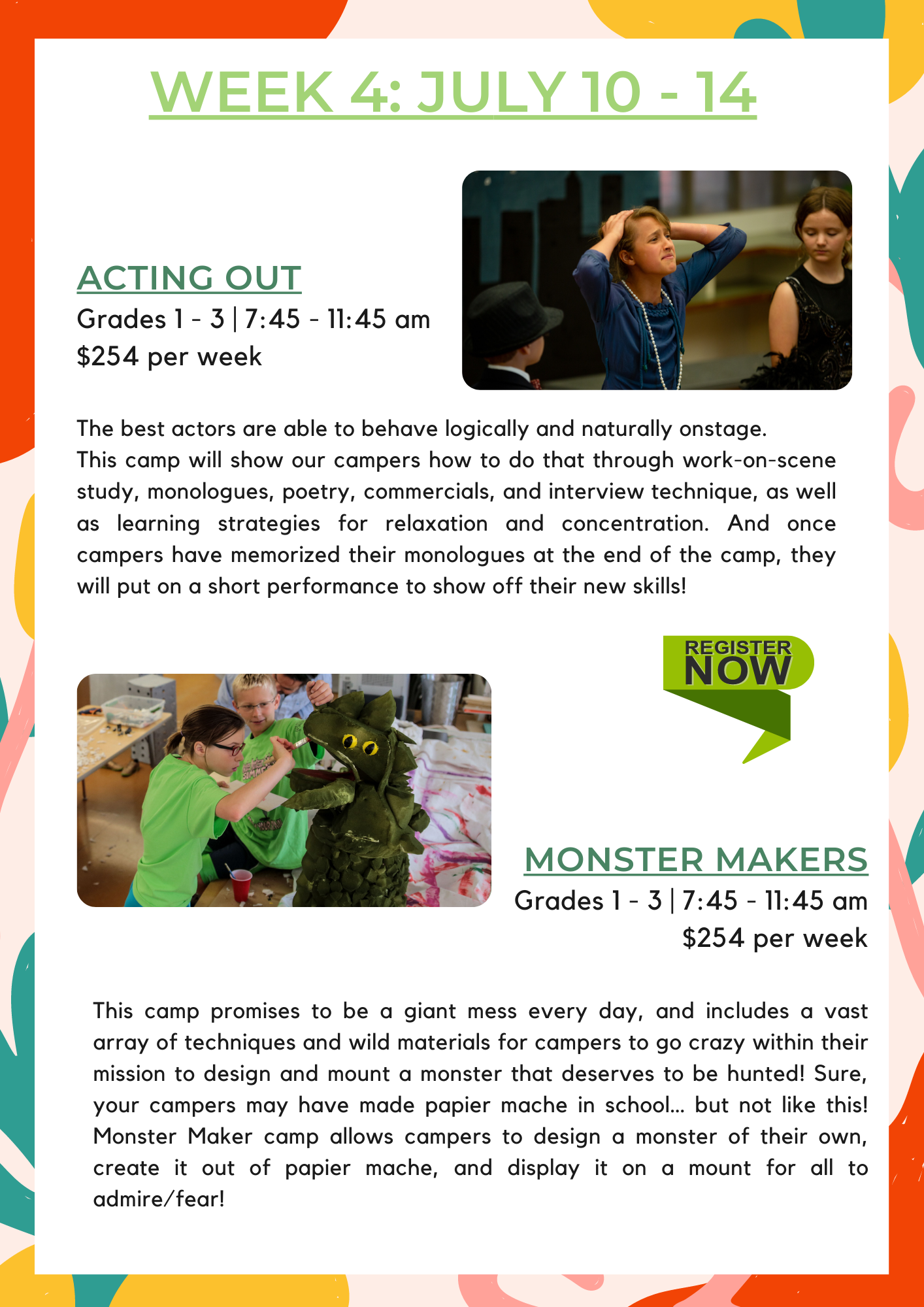Summer camp brochure - Milwaukee school
