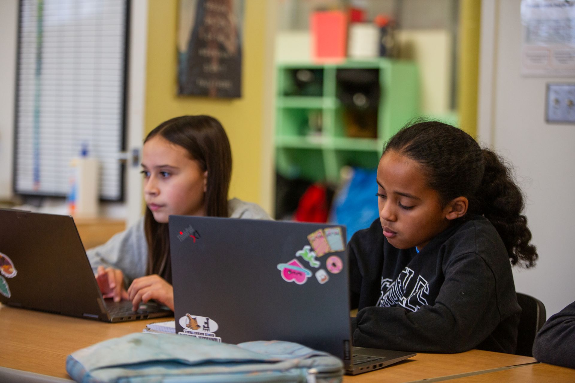 Students learning math at Milwaukee Montessori School.
