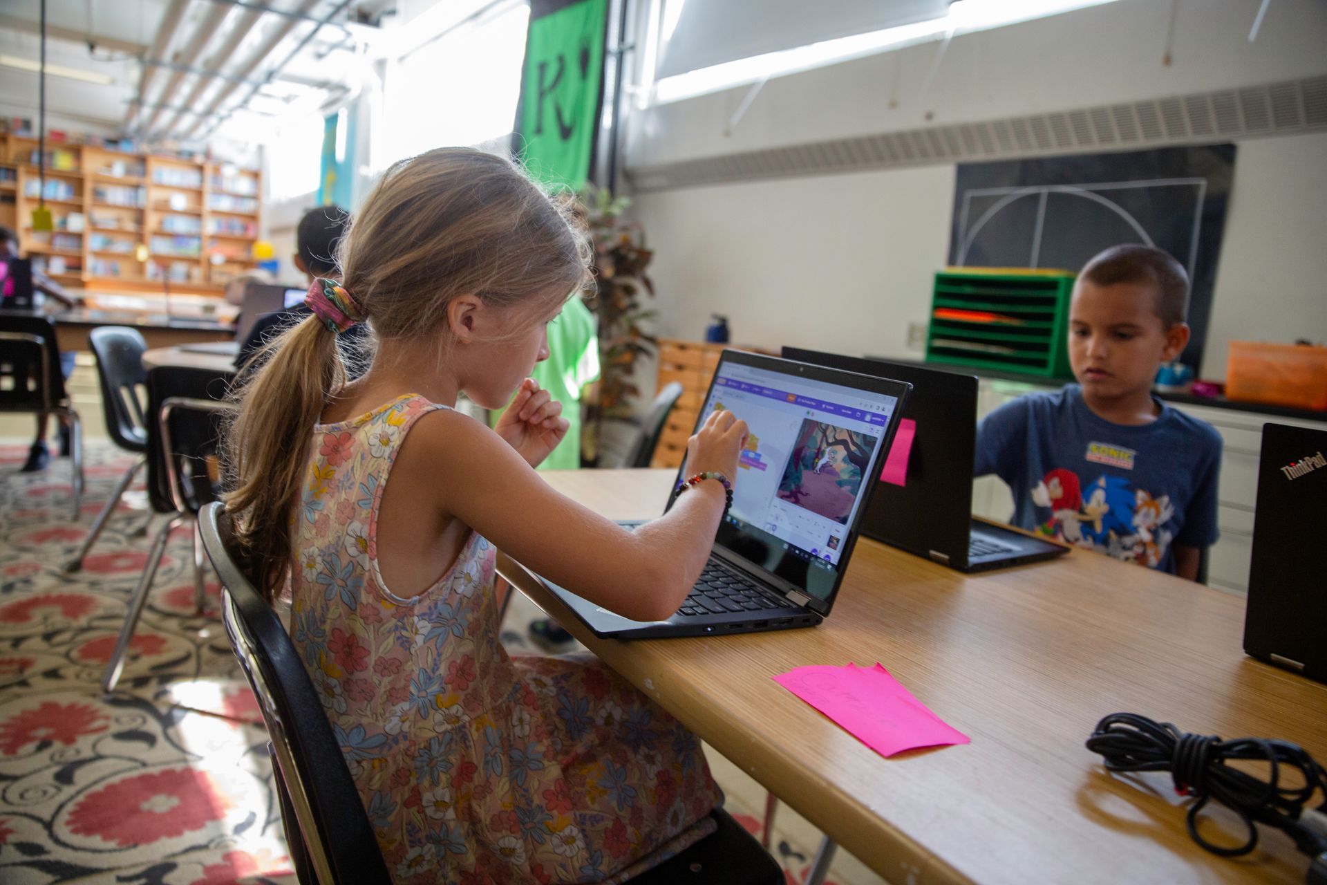 Anika learning to code as MMS Summer Camp