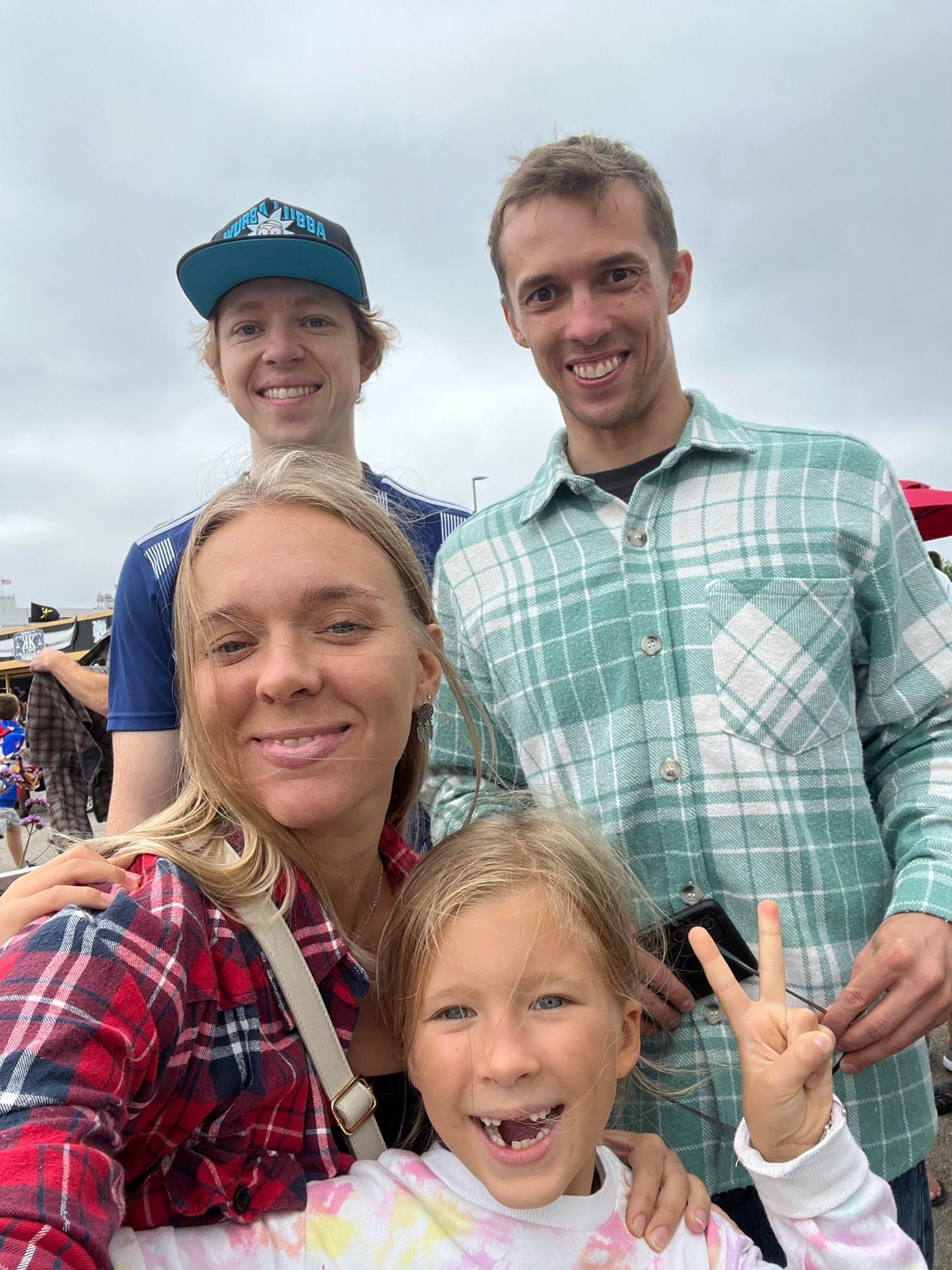 From the left: Karl, Iryna, Anika and Vladimir after arriving in the United States
