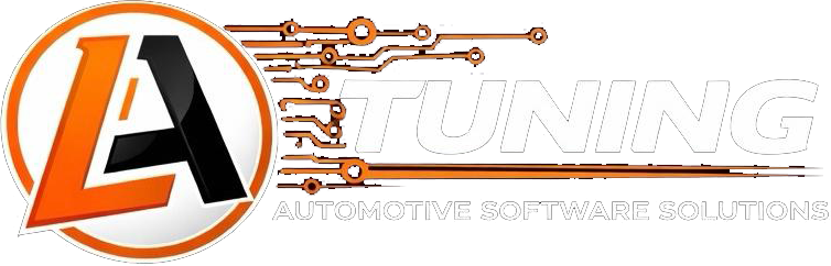 Logo for L Tuning with orange-and-black circular emblem and circuit-line design on white background