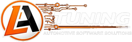 Logo for L Tuning with orange-and-black circular emblem and circuit-line design on white background