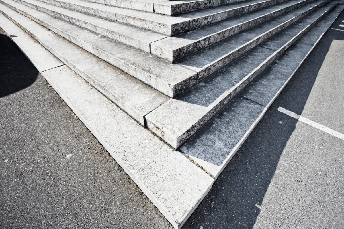concrete stairs corner casting a shadow